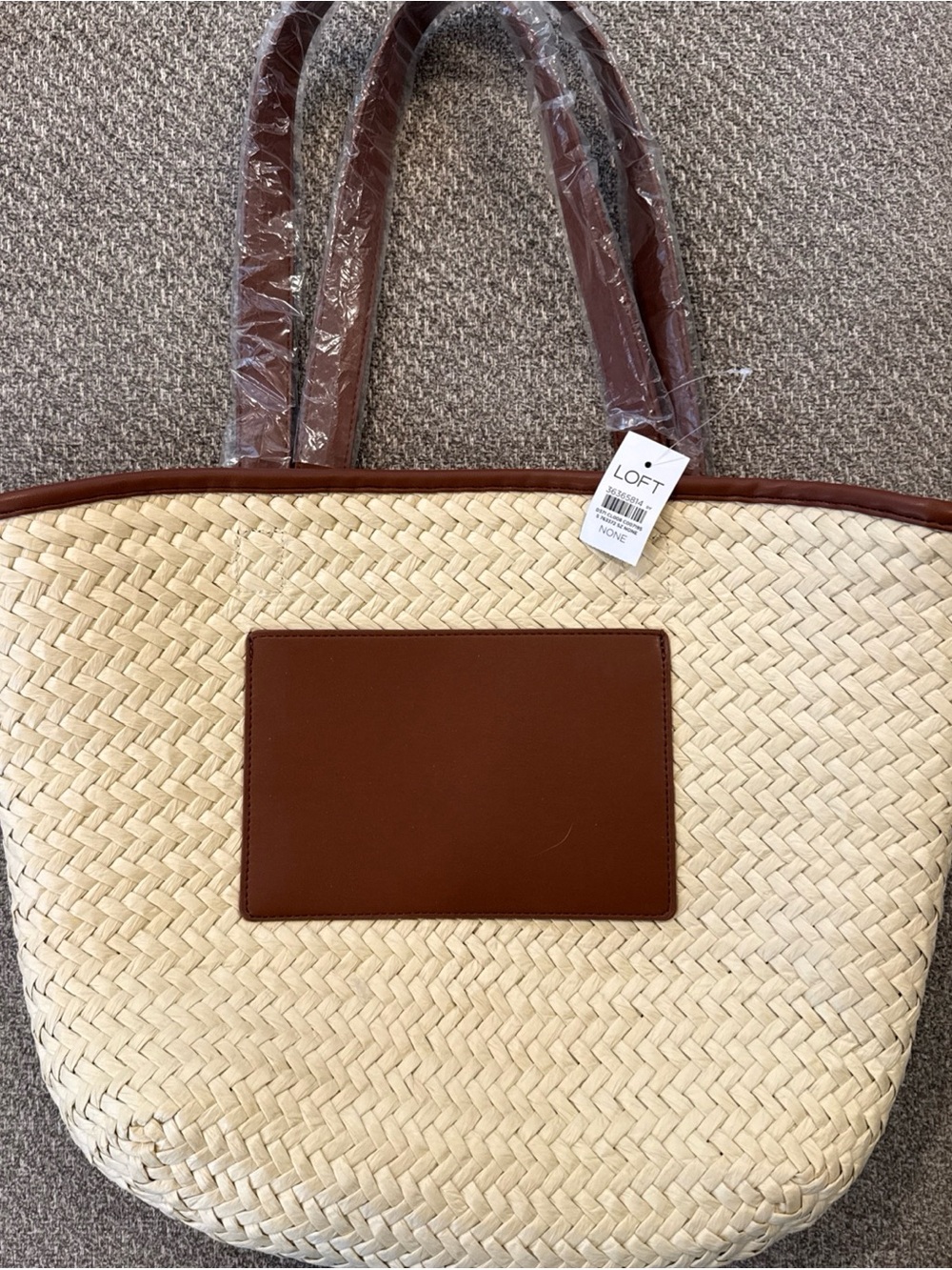 Loft Straw Basket Tote Beach Bag